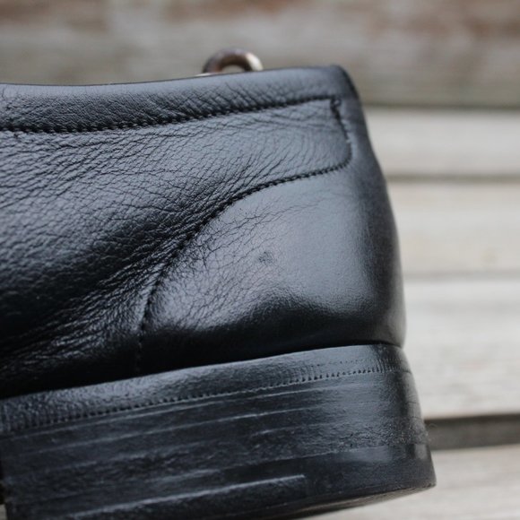 Ferragamo Black Sheepskin Derby, Made in Italy - Picture 14 of 15